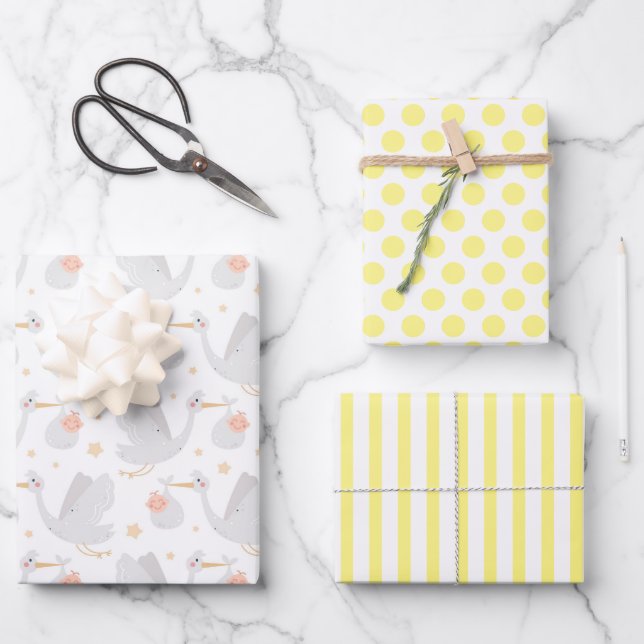 Stork Nouveau papier d'enveloppement pour bébé ens (Recto)