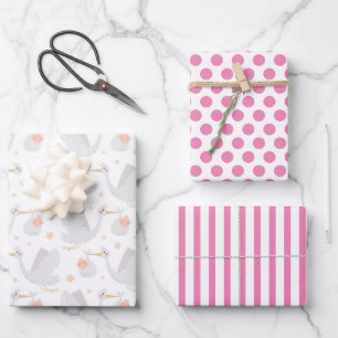 Stork Nouveau papier d'enveloppement pour bébé ens
