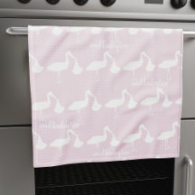 Stork Pattern Pink Küchentuch