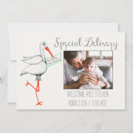 Stork Special Delivery Baby Ankündigung