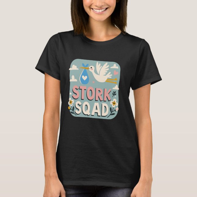 Stork Squad Midfrau Nurse Matching Unit Labour und T-Shirt (Vorderseite)