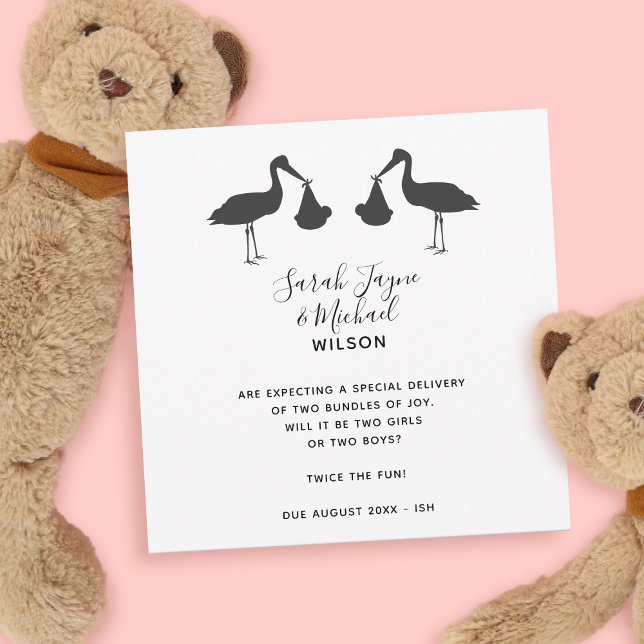 Stork Twins Pregnancy Announcards (Von Creator hochgeladen)