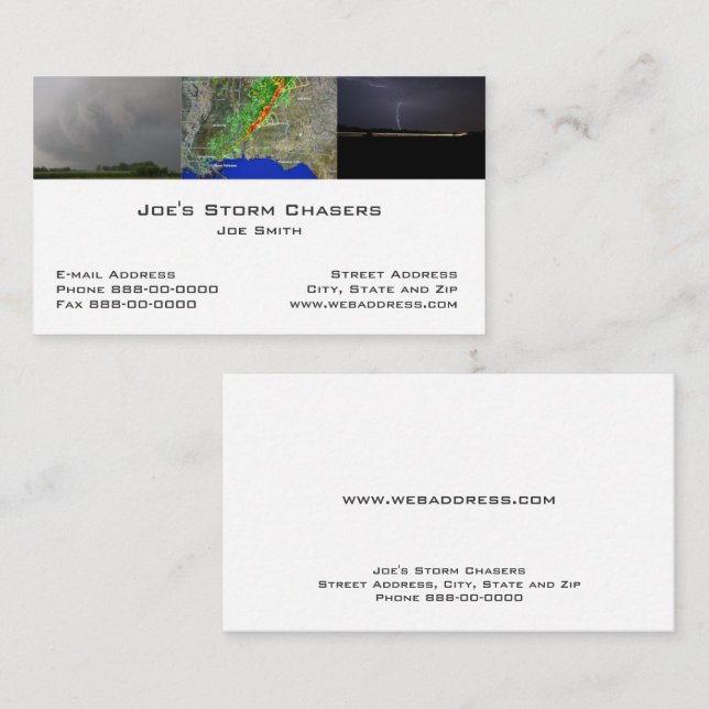 Storm Chaser Business Card Visitenkarte (Vorne/Hinten)