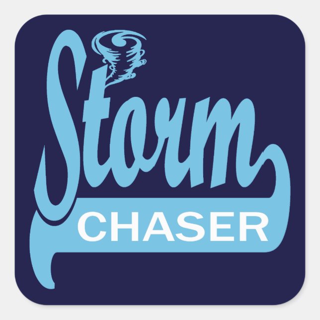 Storm Chaser Quadratischer Aufkleber (Vorderseite)