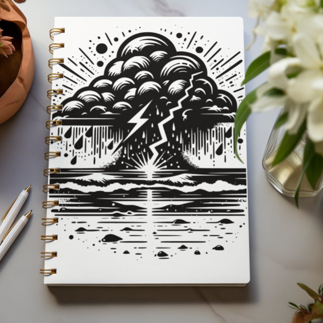 Storm Cloud and Lightning Art Notebook Notizblock (Von Creator hochgeladen)