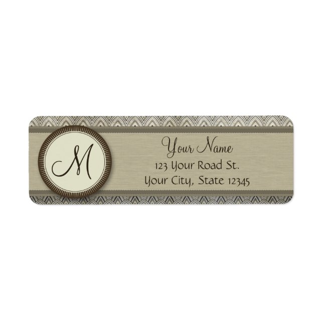 Storm Gray Feather Pattern mit Monogramm (Vorne)