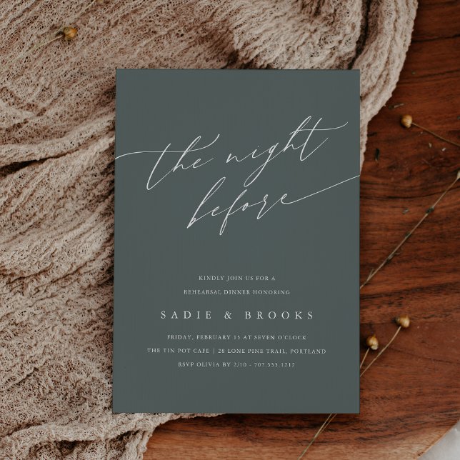 Storm Gray-Green Probe Dinner Einladung (Von Creator hochgeladen)