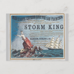 Storm King Klipper-Segelschiff Postkarte