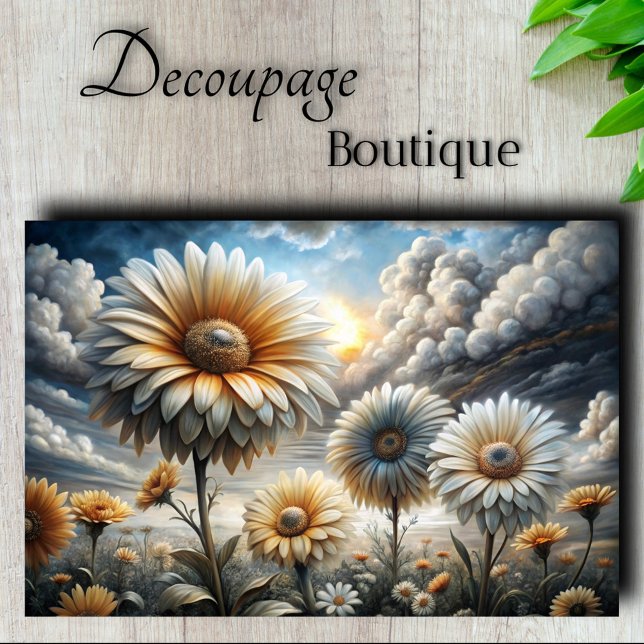 Storm Light Daisy Decoupage Seidenpapier (Storm Light Daisy Decoupage Tissue Paper)