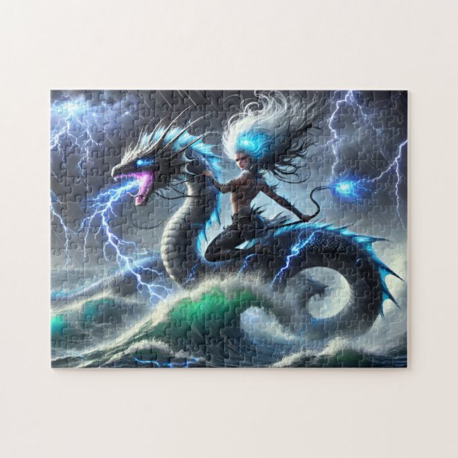Storm Siren Lightning Sea Dragon Mermaid (Horizontal)