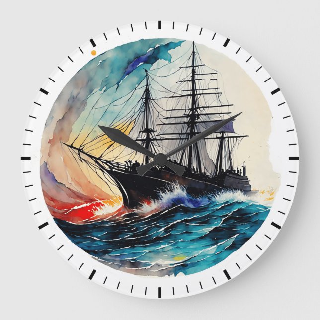 Stormbound Voyage Große Wanduhr (Vorderseite)