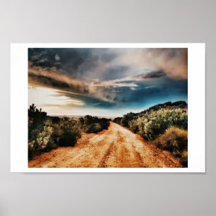 Stormy Clouds Road Landscape Südafrika Poster