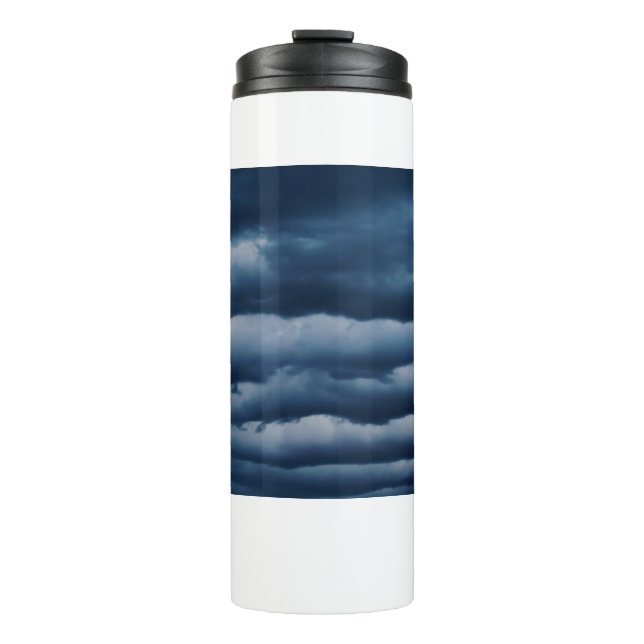 Stormy Dark Blue Foto Abend Sky Cloudy Thermosbecher (Vorderseite)