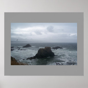 Stormy Day Oregon Coast Poster