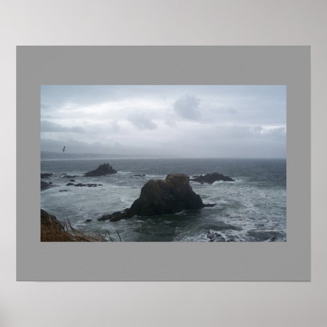 Stormy Day Oregon Coast Poster (Vorne)