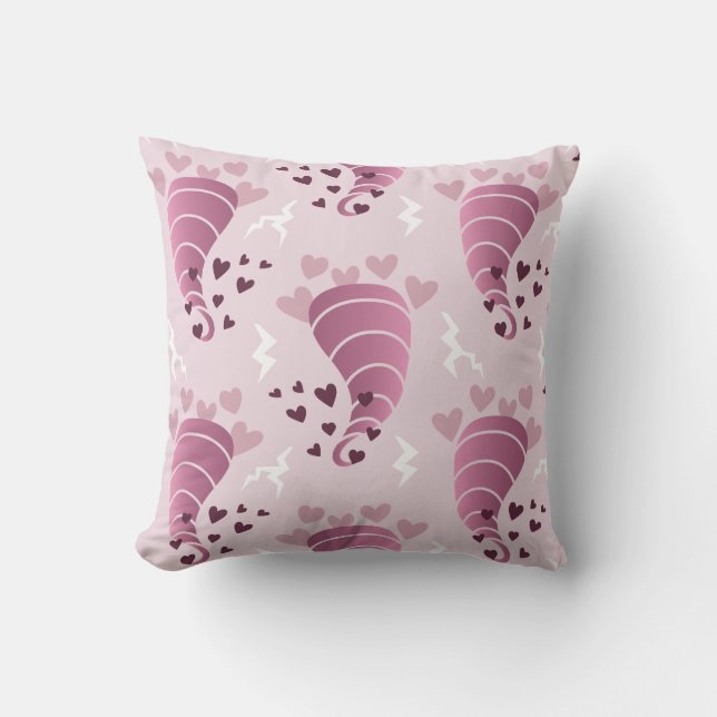 Stormy Liebe Pink Tornado Kissen (Vorderseite)