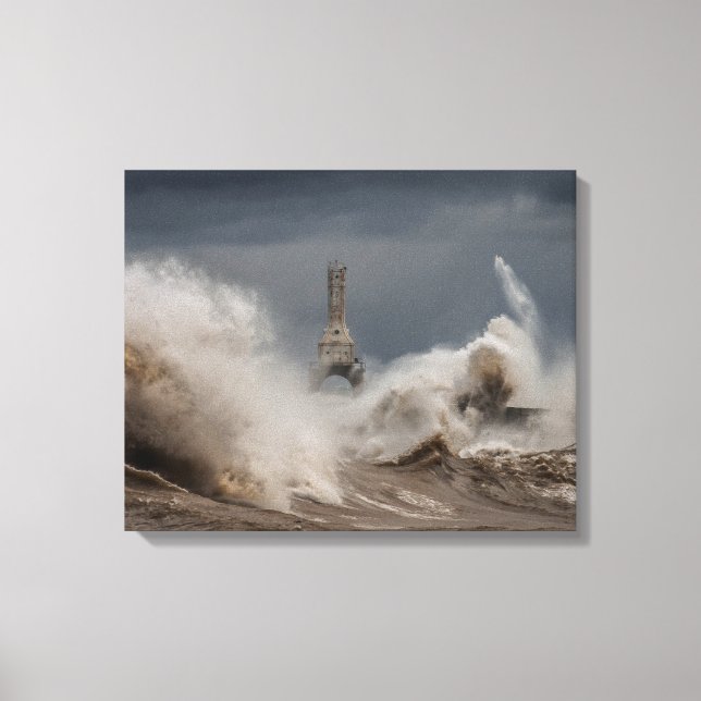Stormy Lighthouse Canvas Print Leinwanddruck (Vorderseite)