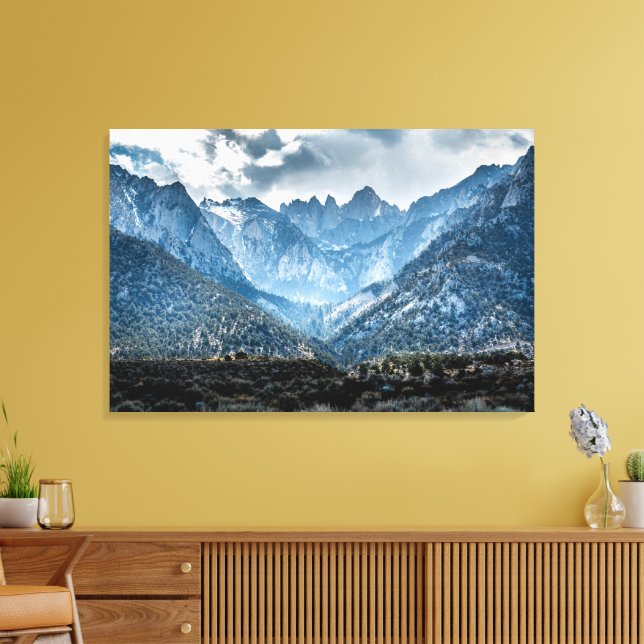 Stormy Mt. Whitney aus Alabama Hills Leinwanddruck (Insitu (Wohnzimmer))