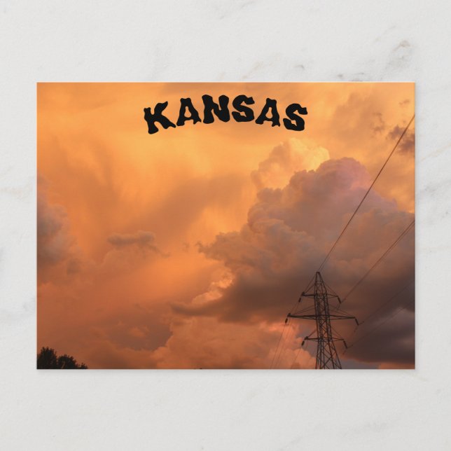 Stormy Night in Hutchinson Kansas Post Card. Postkarte (Vorderseite)