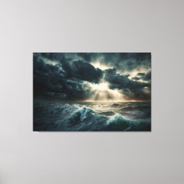 Stormy Ocean Waves Stretched Canvas Print Leinwanddruck