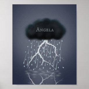 Stormy Rain Cloud Tempestuous Dream Personalisiert Poster
