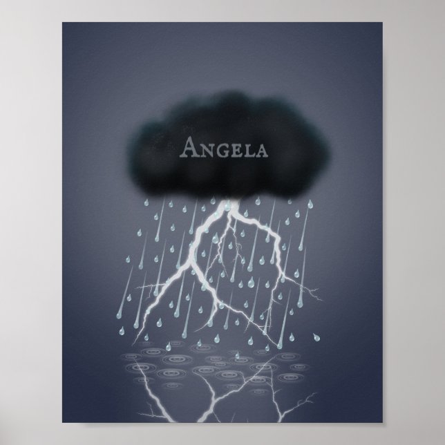 Stormy Rain Cloud Tempestuous Dream Personalisiert Poster (Vorne)