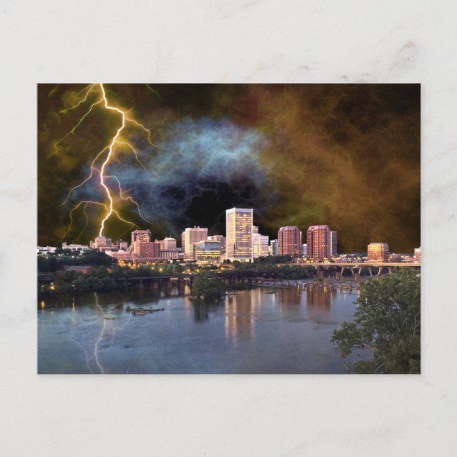 Stormy Richmond Skyline Postcard Postkarte (Vorderseite)