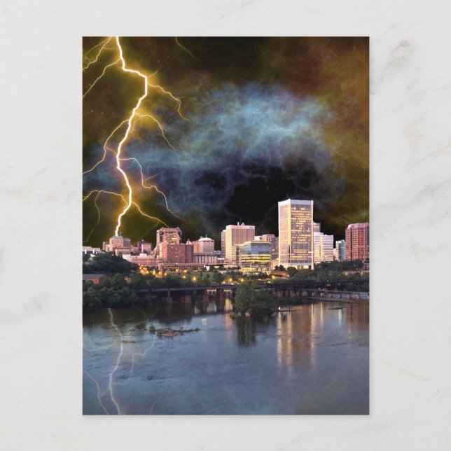 Stormy Richmond Skyline Postkarte (Vorderseite)