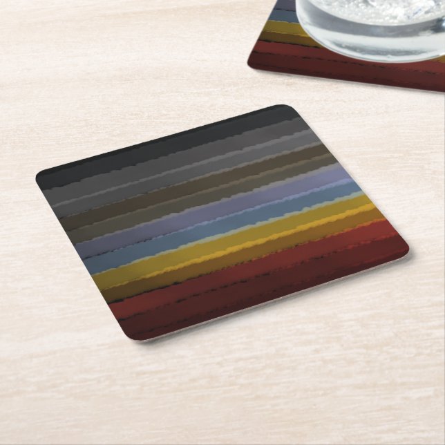 Stormy Salty Aquarell Pop Farbe Abstrakte Kunst Rechteckiger Pappuntersetzer (angewinkelt)