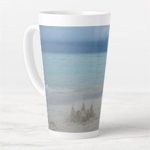 Stormy Sandcastle Beach Landscape Foto Milchtasse
