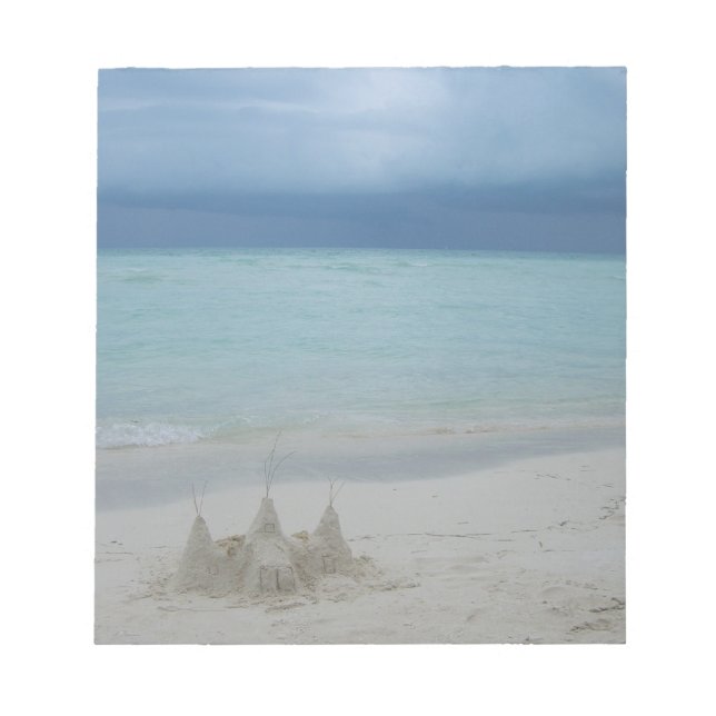 Stormy Sandcastle Beach Landscape Foto Notizblock (Vorderseite)