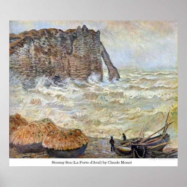 Stormy Sea (La Porte d'Aval) von Claude Monet Poster (Vorne)