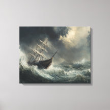 Stormy Seas Sailboat Malerei Wand Art Deco