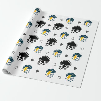 "Stormy Skies: Cloud & Thunder Wrapping Paper." Geschenkpapier