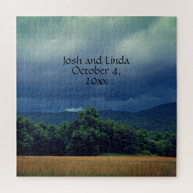 Stormy Smoky Mountains Cades Cove Wedding Napkins (Vertikal)