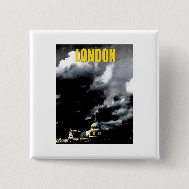Stormy St. Paul's Cathedral Button (Vorderseite)