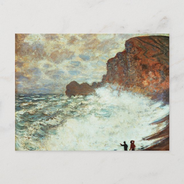 Stormy Weather a Etretat, Rough Sea - Claude Monet Postkarte (Vorderseite)