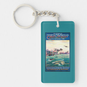Storniertes Flugboot-Werbeplakat Schlüsselanhänger