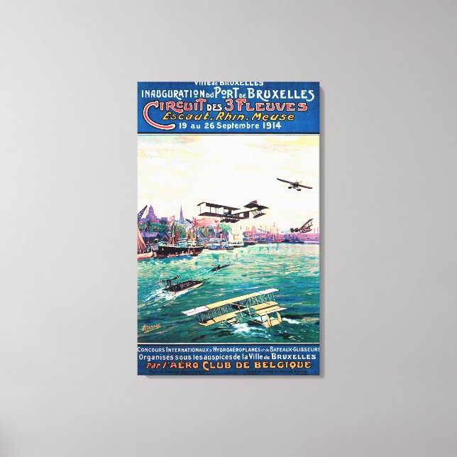 Storniertes Flugzeug-Werbeplakat Leinwanddruck (Vorderseite)