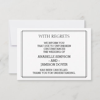 Stornierungskarten für Hochzeiten Ankündigung