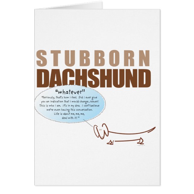 Störrische Dackel. .WHATEVER! (Vorne)