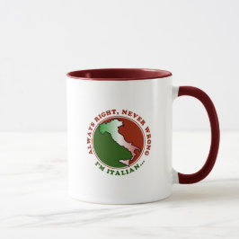 Störrische italienische lustige Tasse