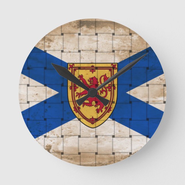 Störte Nova Scotia-Flagge Runde Wanduhr (Vorderseite)