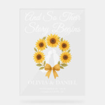 Story Begins Sunflower Kreath Hochzeit im Herbst W