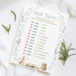 Story Book Baby Shower Baby Traits Game Card Einladung
