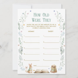 Story Book Baby Shower How Old Were They Game Card Einladung