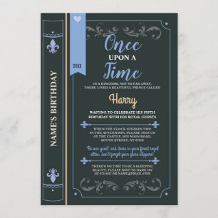 Story Book Cover Fairytale Prince Geburtstagsparty Einladung