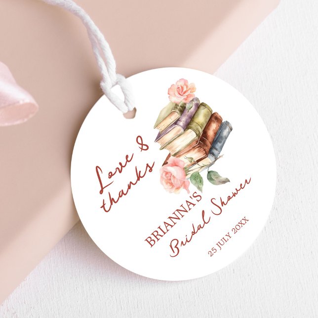 Story book New Kapitel Brautparty Gefallen Geschenkanhänger (Story book a new chapter books themed bridal shower thank you favor tags personalized favor tags)