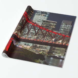 Story bridge & Brisbane City Skyline Australien Geschenkpapier