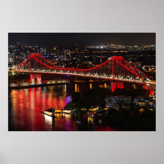 Story bridge & Brisbane City Skyline Australien Poster (Vorne)